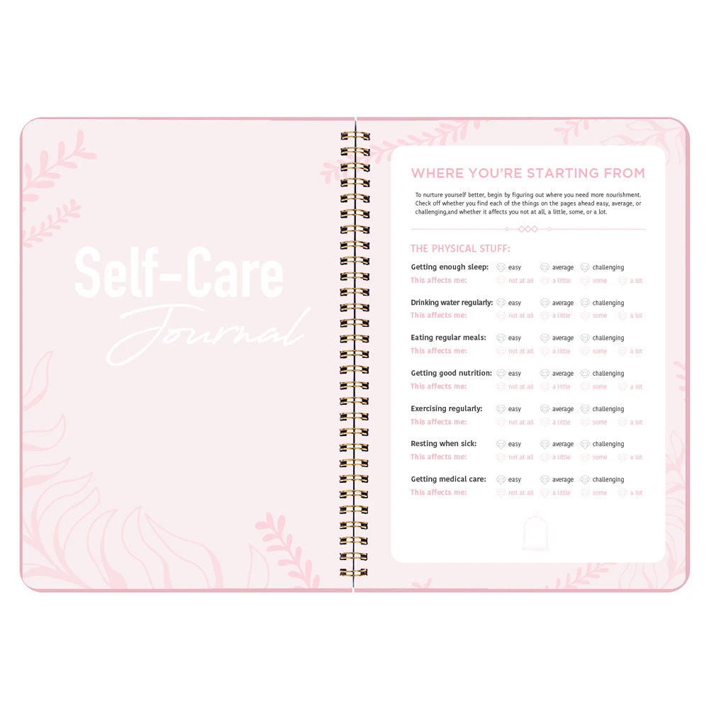 High Quality Hardcover Paper Spiral Bound Custom Journals Self Care A5 Notebook for Black Women Girls