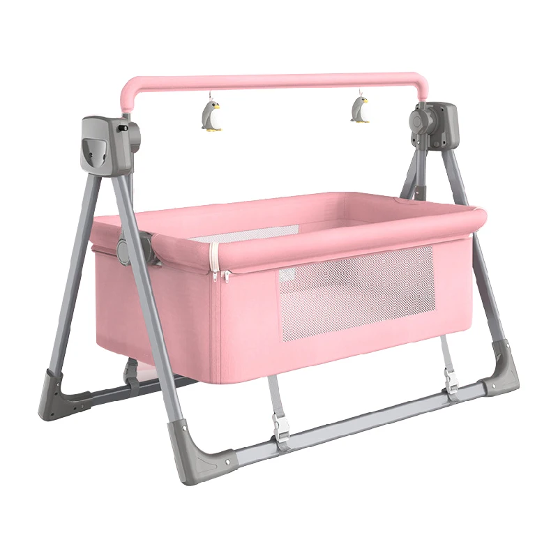 
Customized 0-36 months baby swing crib electric cradle automatic swing baby crib folding bed 