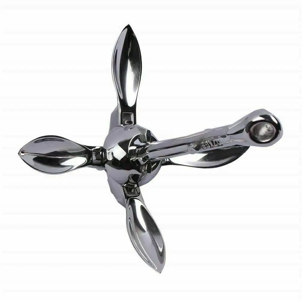 Boat Marine 316 Stainless Steel Folding  Bruce Plough Danforth Type Anchor Grapnel From Isure Marine Made In China