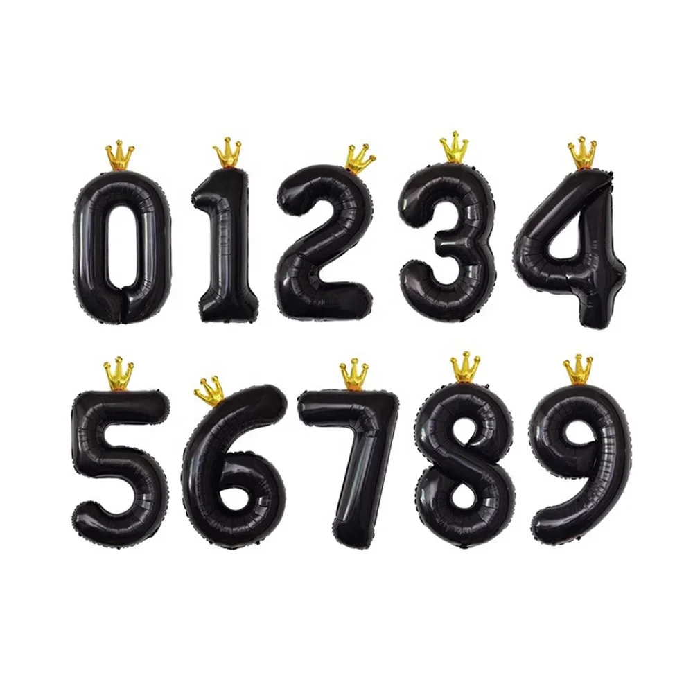 Mylar Rainbow 32 inch Foil Balloons White Pink Crown Birthday Party Supplies Number Balloons with Crown for Birthday