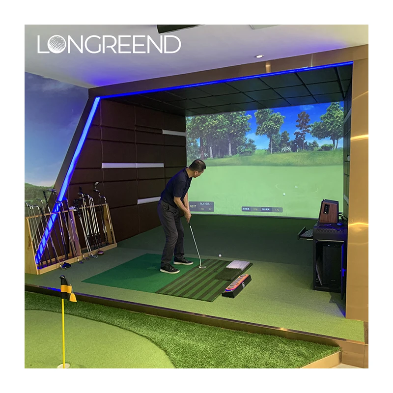 LONGREEND Golf simulator new indoor and outdoor promotional activities portable family 3D scene game practice equipment