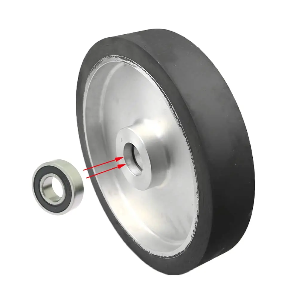 Solid Rubber Contact Wheel without Bearings Work Sanding Bands for Metal Knife Wood Grinding Polishing
