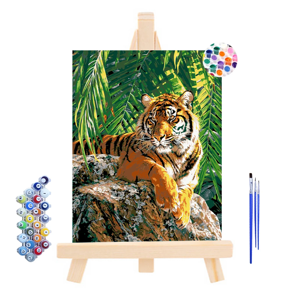 Colorful Tiger Acrylic Paint by Numbers Home Decor Wall Art Digital Painting DIY Oil Painting By Numbers