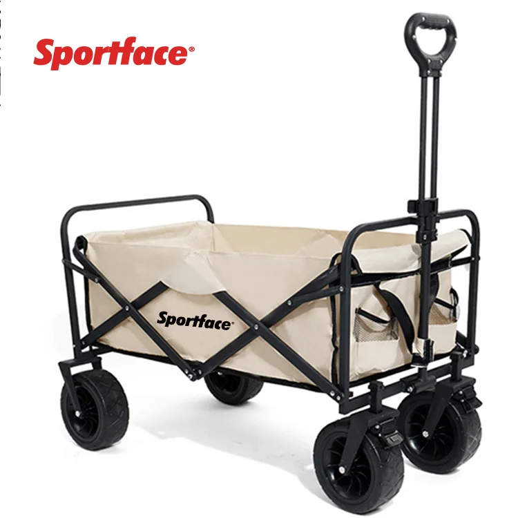 Sportface Outdoor Multi-functional Folding Trolley Portable Equipment Camp Car With Roof Camping Equipment Trolley