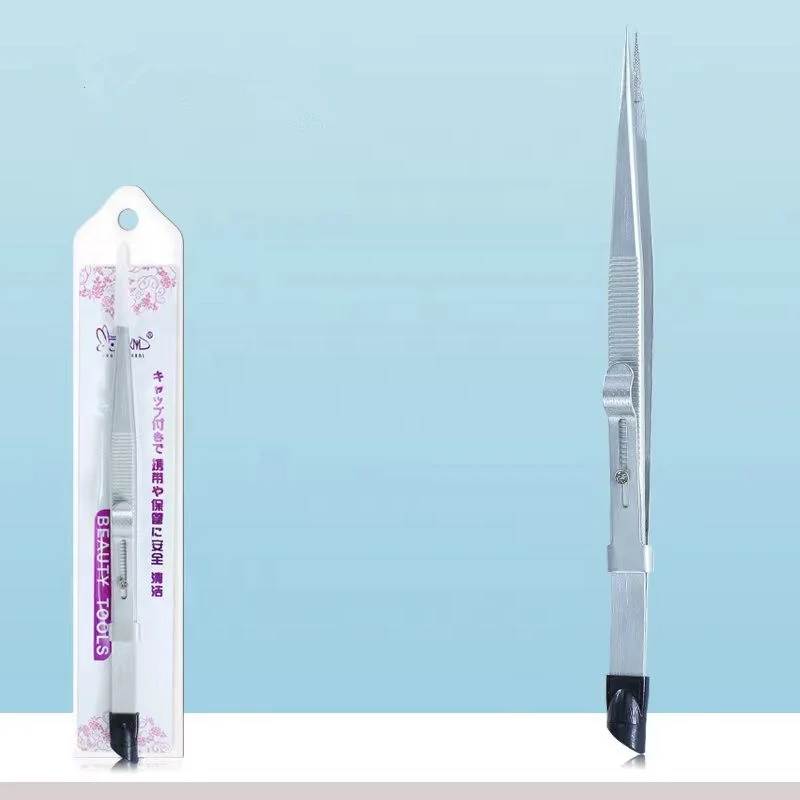 Stainless Steel Durable Adjustable Nail Tweezers Anti Slip Rhinestone Nail Sticker Pick up Nail Art Tweezers