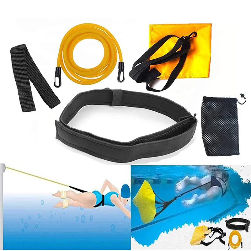 Swimming Training Resistance Bands With Nylon Swim Parachute