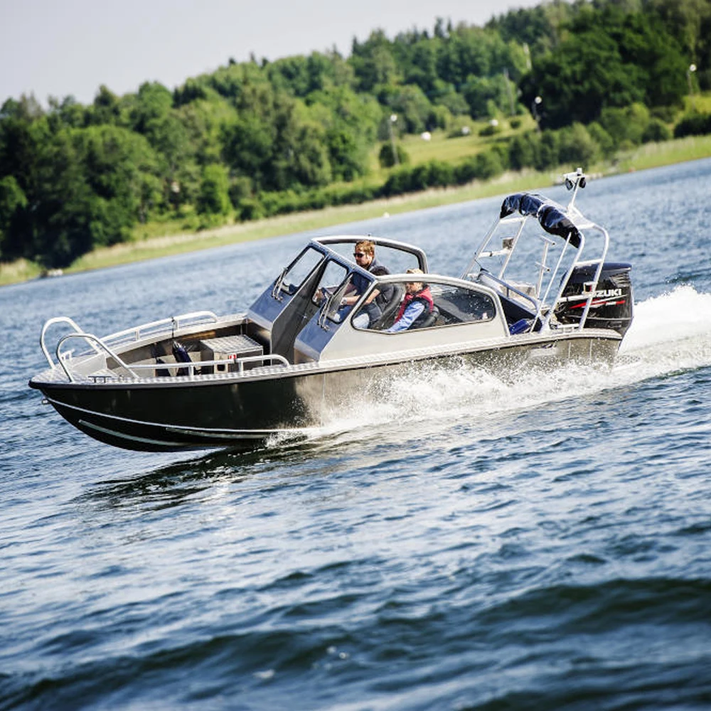 Welded Aluminium Patrol Fishing High Speed Boat With Sort Tent
