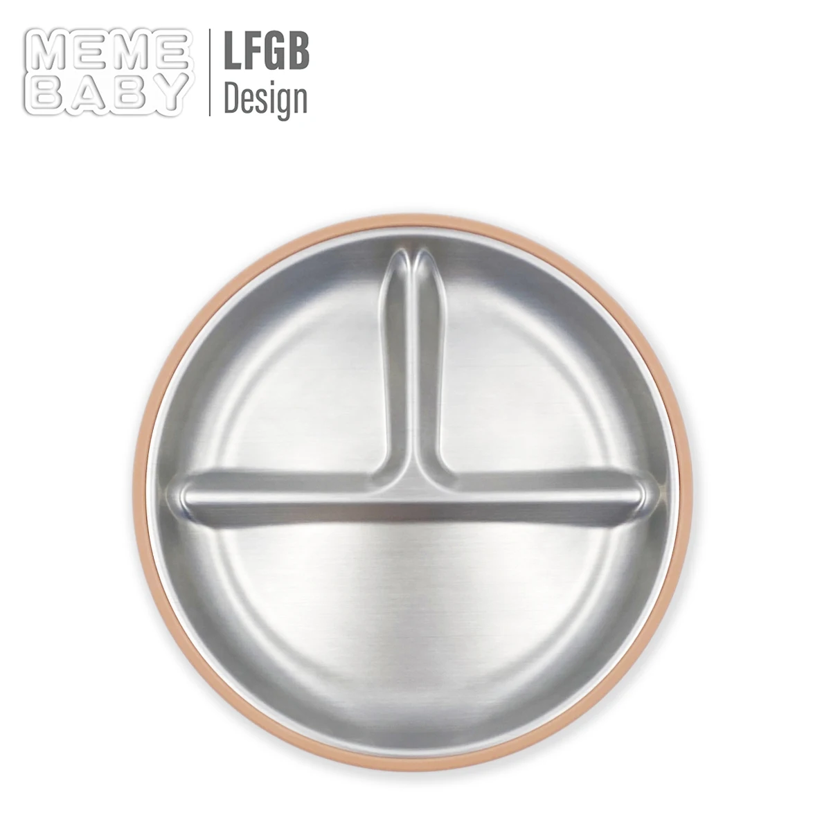 304 Round Suction Plate Kids Dinner Tableware BPA Free Baby Kids Dining Section Stainless Steel Baby Plate With Suction