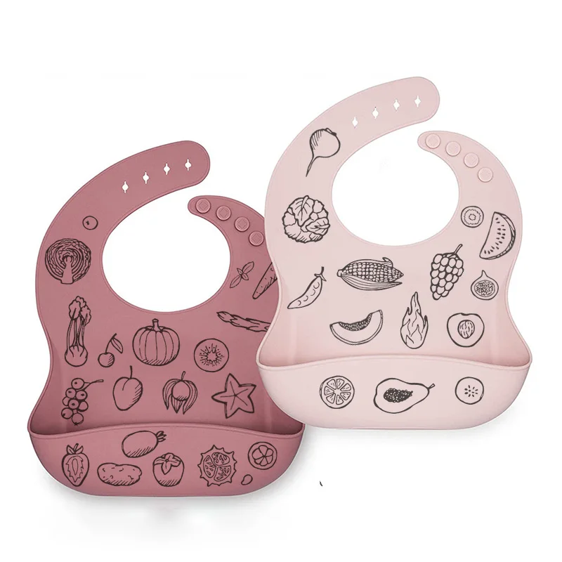 Fashionable Bpa Free Food Grade Safe Kids Bid Baby Food Catcher Silicone Feeding Bids For Baby Girl Boy