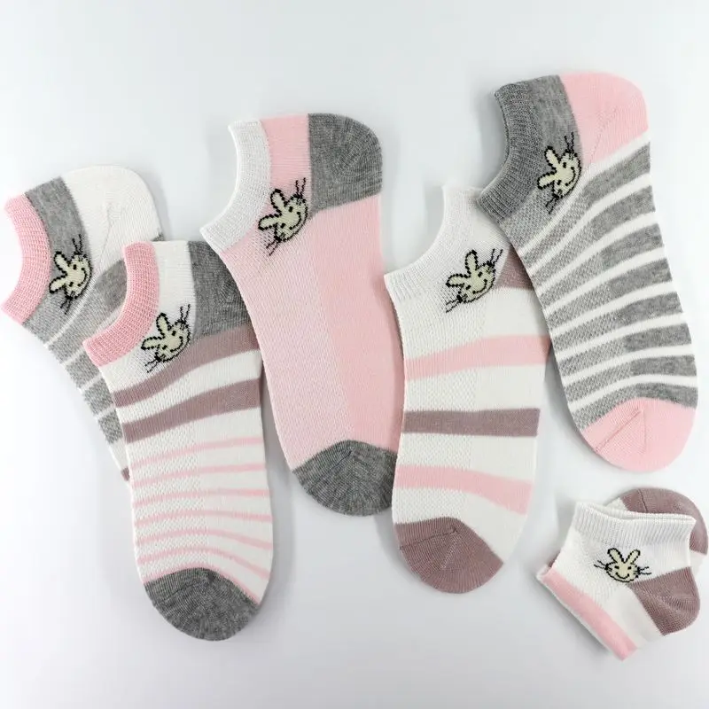 
100% Cotton Classical Cute Animal Rabbit Bunny Cartoon Stripes Design Children Socks Kids Girls Socks 