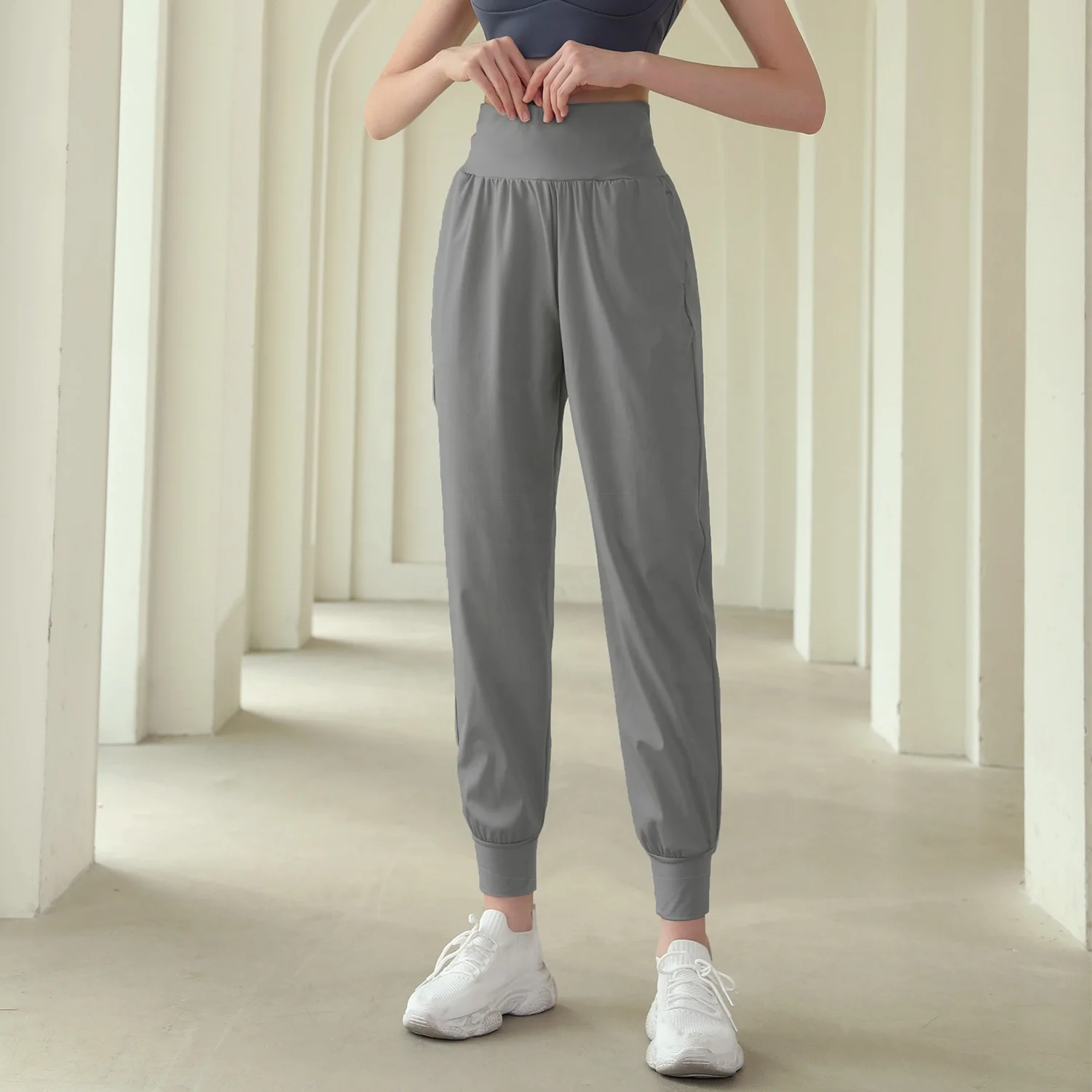 Sports Loose Jogger Pants Running Outdoor Hidden Waist Trainer Yoga Fitness Legging