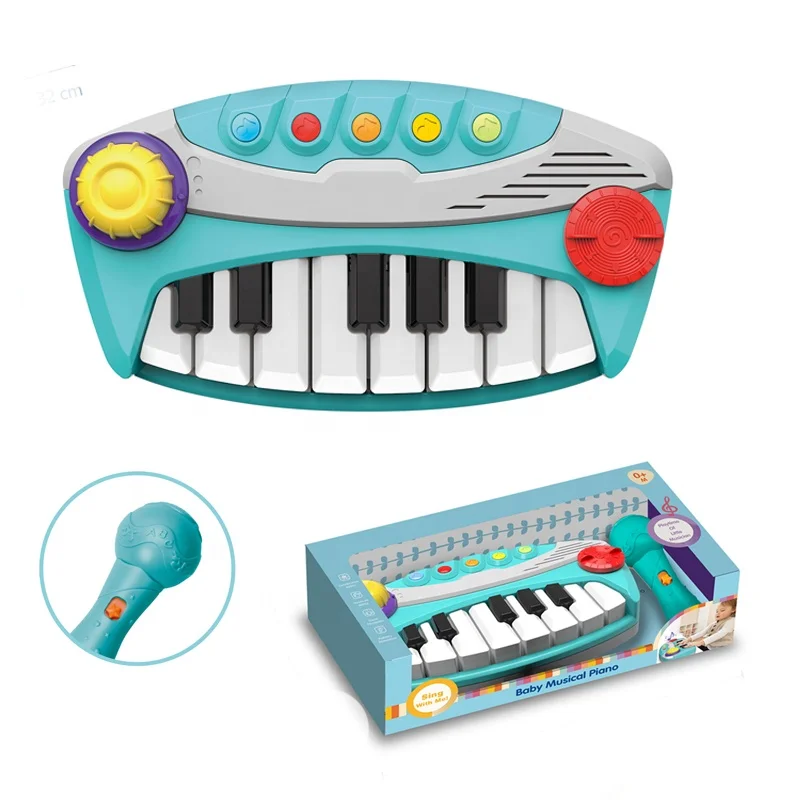 2024 New Early Education Electric Piano Keyboard Music Toy Educational Toy Baby Piano Toy With Microphone