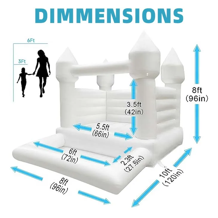 Baby Backyard Water Jumper Toy White castle bouncer Outdoor and Indoor Party Inflatable Bounce House Kids Castle