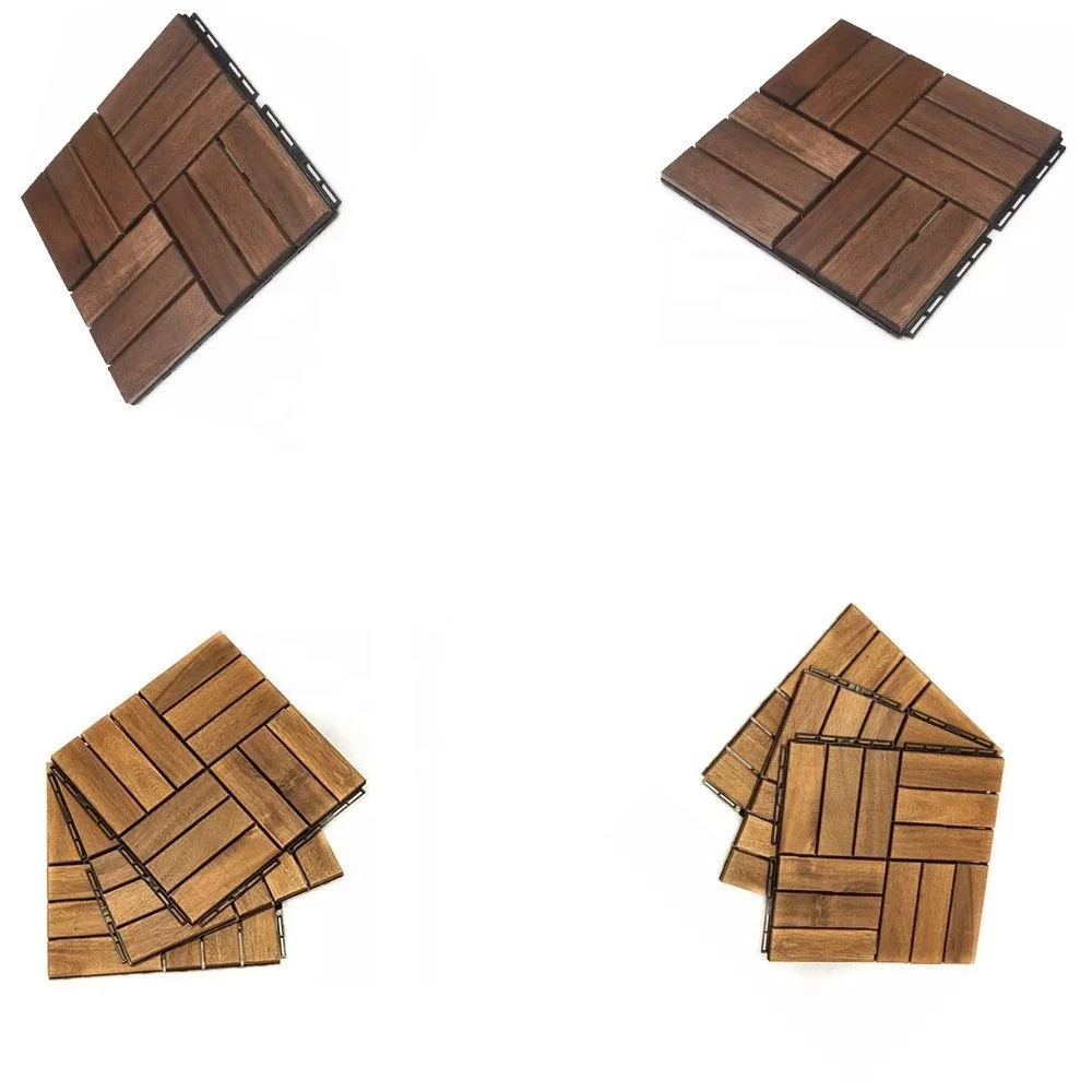 
Acacia Wood Interlocking Deck Tiles, Plastic wood composite interlock deck tile or Plastic Decking Flooring Tiles B5985  (1700005453046)