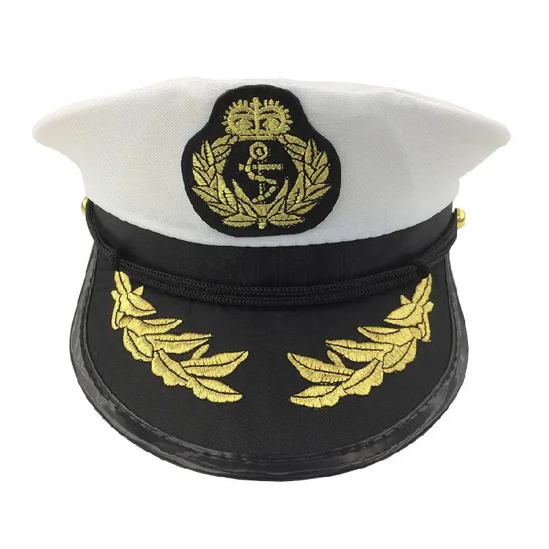 wholesale custom Yacht white sailor captain haft cap hat costume navy marine admiral hat