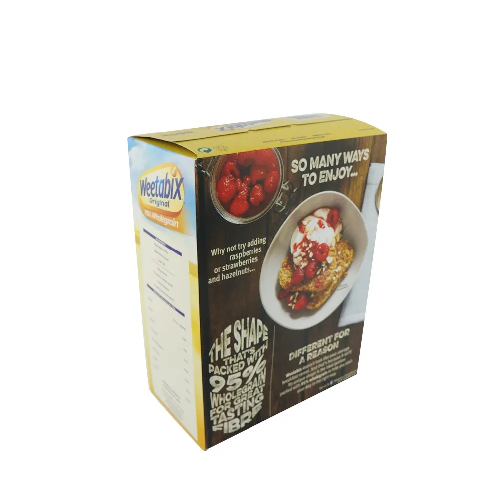Manufacturers Custom Printed Packaging Food Grade Storage Mini Small Size Cereal paper Box