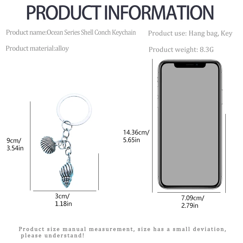 Fashion ocean series keychain shell starfish conch turtle goldfish charm alloy material match bags key charm accessories