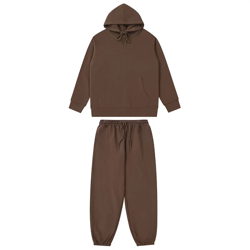 MSET5015 High Quality Low OEM MOQ 350g Unisex Solid Color Jogger Set Sweatpants and Hoodie Set Training&Jogging Wear