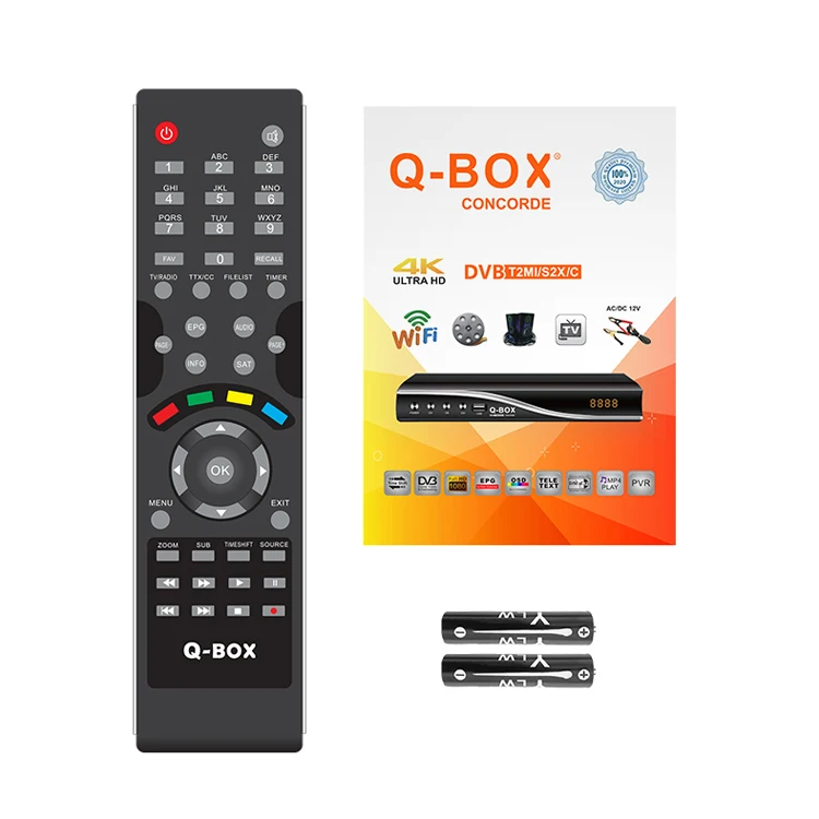 Q-Box Concoder New High Definition DVB-T2/C/S2 Combo MEPG-4 Satellite TV Receiver Decoder Set Top Box selling OEM ODM FULL