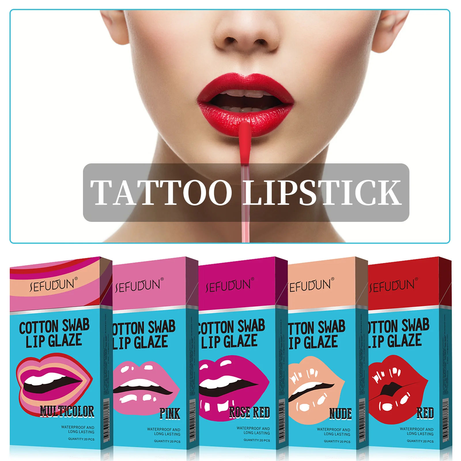 SEFUDUN Wholesale Novelty Cigarette Case Waterproof Long Lasting Non-stick Velvet Girls Tinted Cotton Swab Lip Gloss