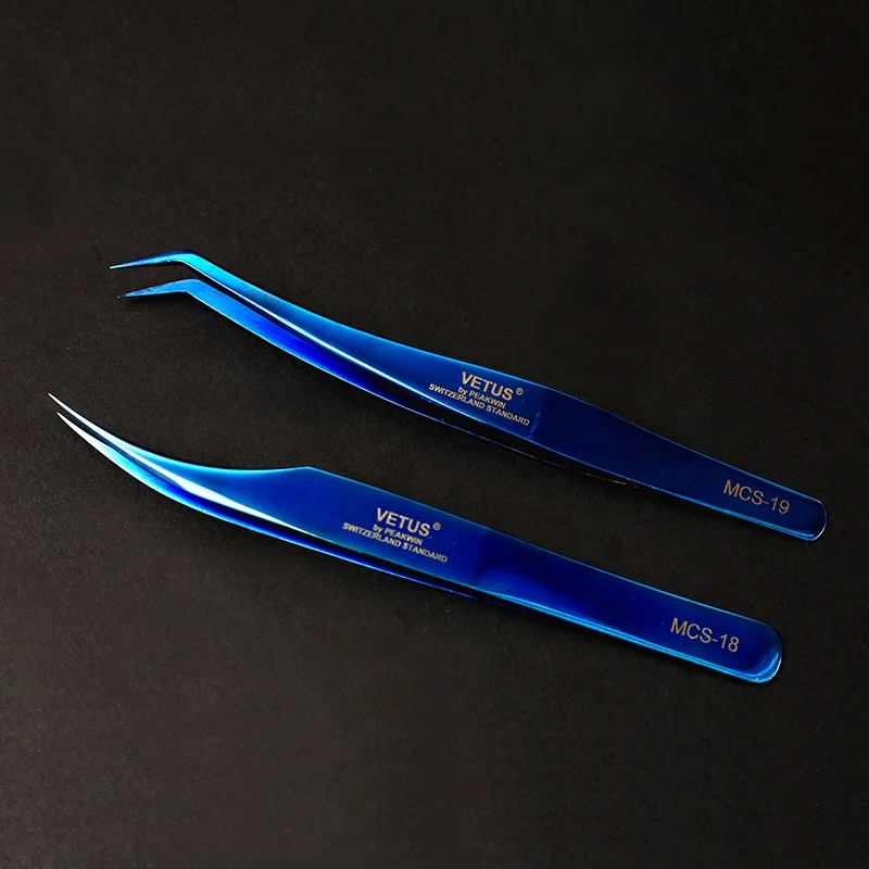 Customized Private Label Logo Curved Eyelashes Extension Tweezer