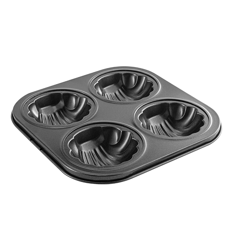 4 чашки для тяжелых условий эксплуатации в виде ракушки форма антипригарное покрытие Madeleine лотка торта Формы печенья лоток из углеродистой стали и других десертов с поддона печь выпечки