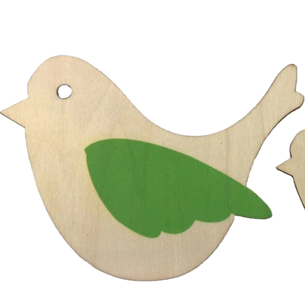 2022 Factory Direct Supply Wholesale Easter Decor  Wooden Bird Shapes With Wing Kit Plywood Craft Shape Kits   decoration