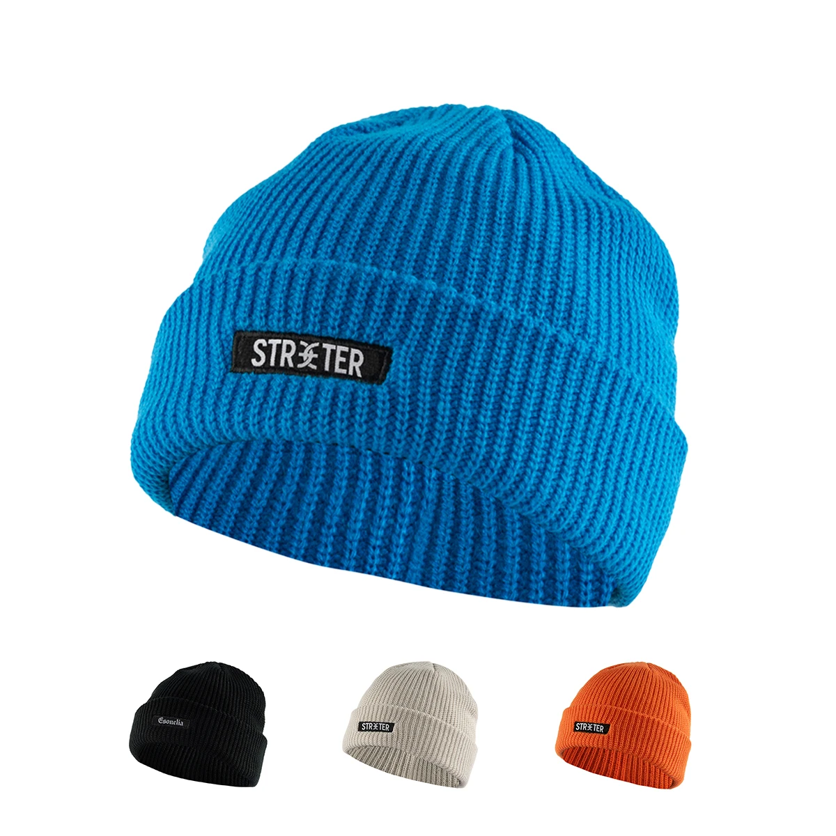 Factory Direct Sale Best Selling Winter Cap Custom Embroidery Logo Ribbed Cuffed Knitted Beanie Hats