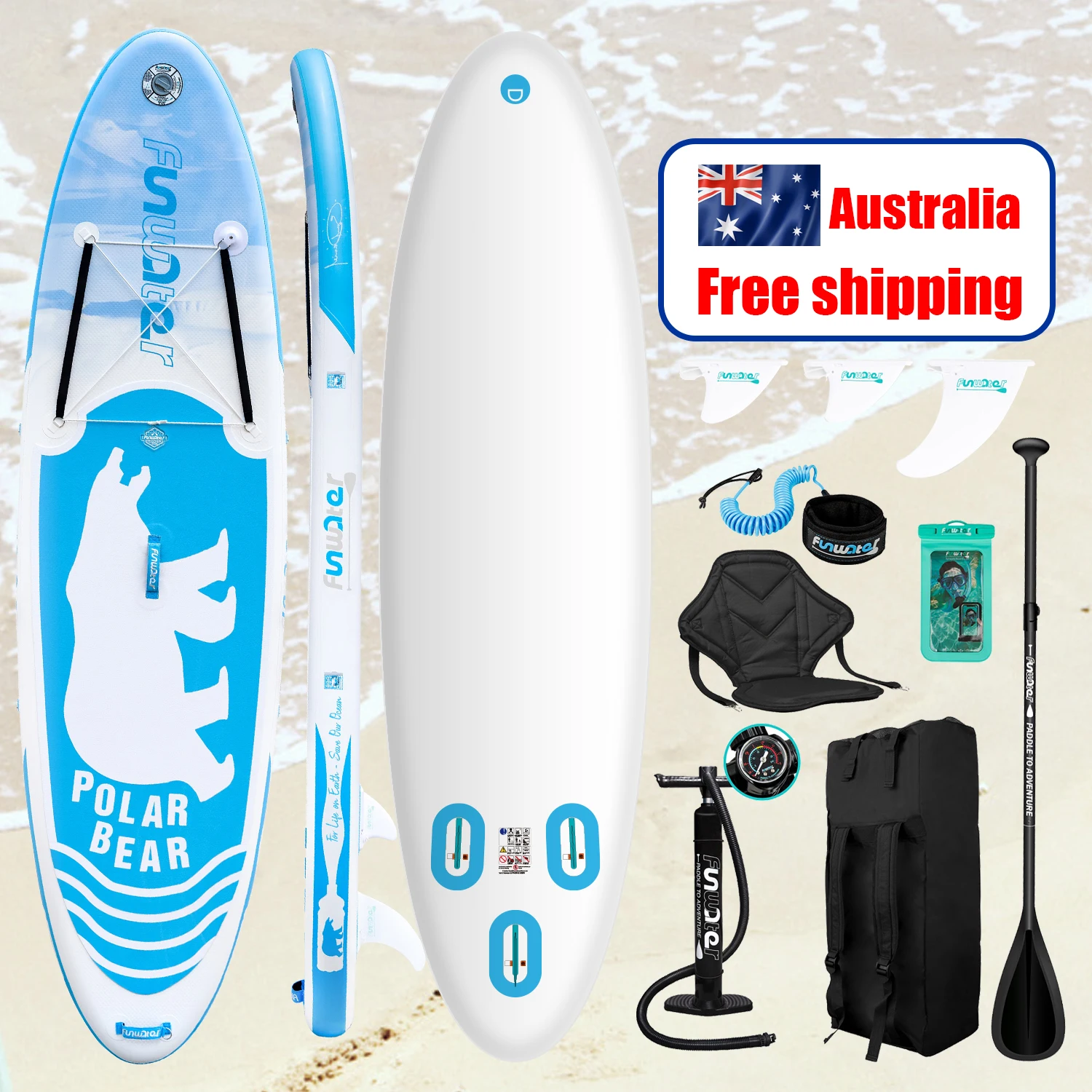 Australia Free Shipping stand up paddle board inflatable wake board surfboard fins inflatable sup transparent paddle board