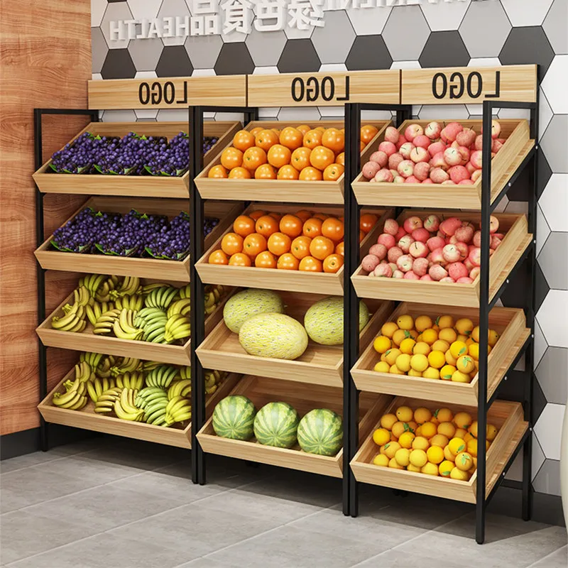 Factory Price Supermarket Metal Vegetable Stand Display For Retail Shop Grocery Store Furniture