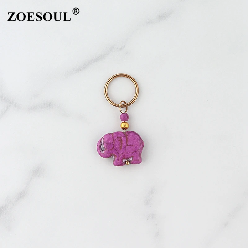 Zoesoul Wholesale Purple Elephant Shell Dreadlock Ring Loc Jewelry set Hair Jewelry