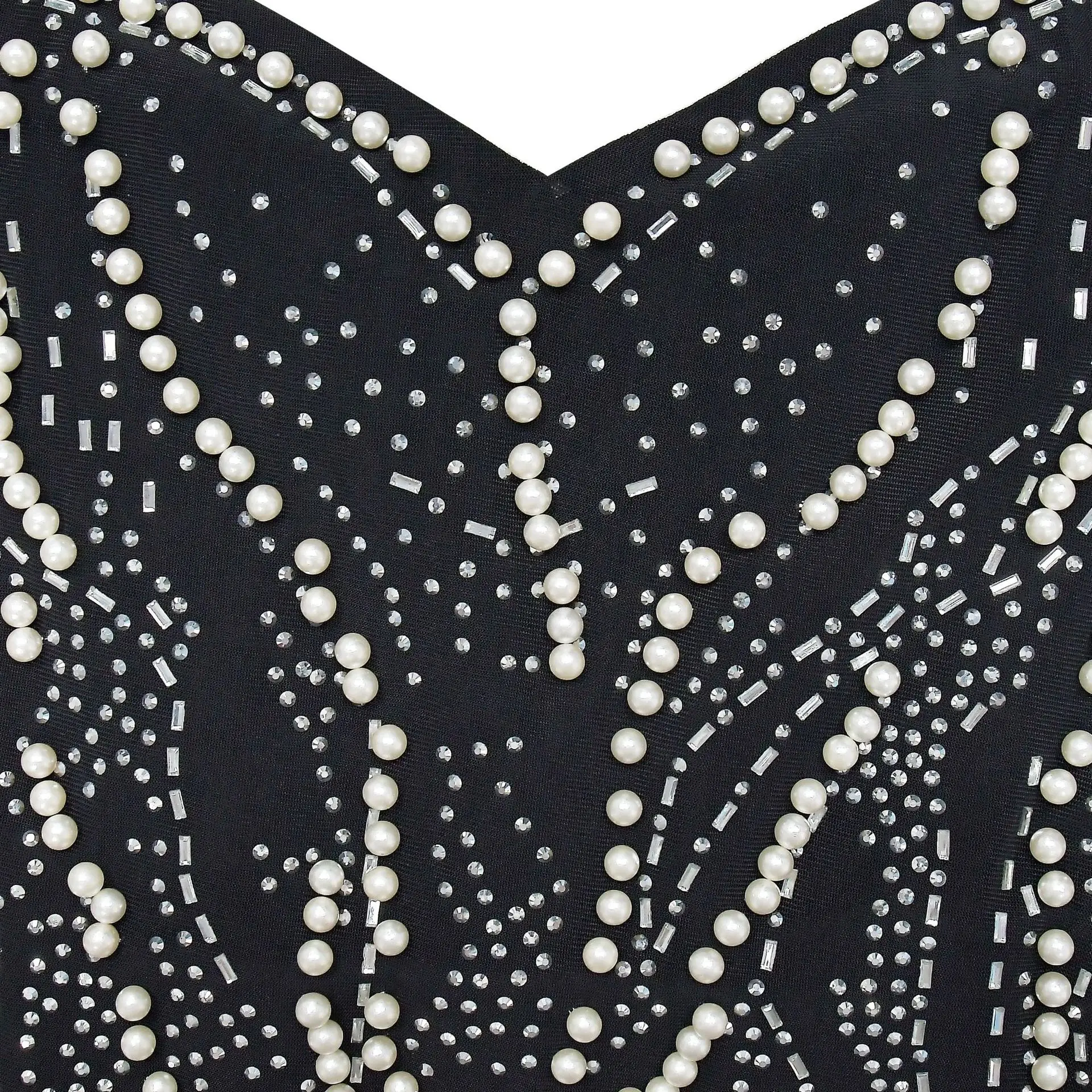 2023 Sexy Women Solid Color Mesh Rhinestone Evening Dress with Long Sleeved Short Skirt Mini Birthday Prom Dresses