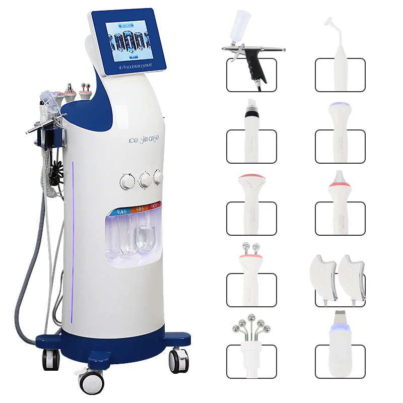 10 In 1 Bubbler EMS Korean Skincare Spa Massage Wrinkle Remover Vmax Face Lift Rejuvenating Cosmetic Apparatus Beauty Equipment