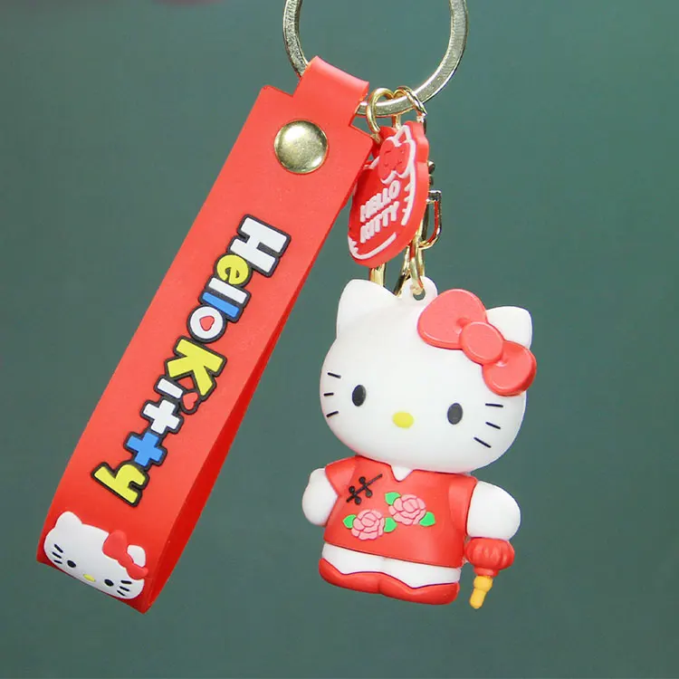 Custom 3d Silicon Keychain Promo Items Plastic Crafts Fur Keychain Anime Charm Custom