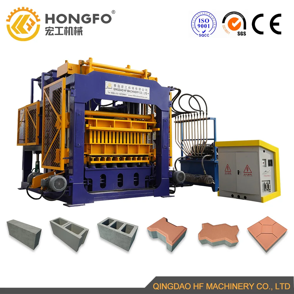 QT12-15 fully Automatic leading tech different kinds Hollow solid paving curbstone Brick Block Making Machine Dominican Mexic
