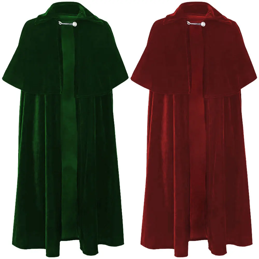 Gothic Cloak Adult Witch Long Purim Carnival Halloween Cloaks Capes Robe Larp Women Men Vampires Grim Reaper Party