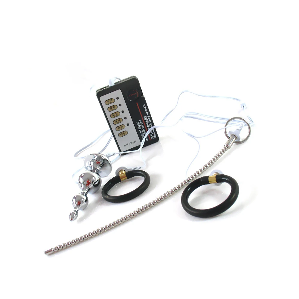 MULHERELFO Electric shock pulse urethral stimulation Masturbation Penis sleeves  medical Sex Toy