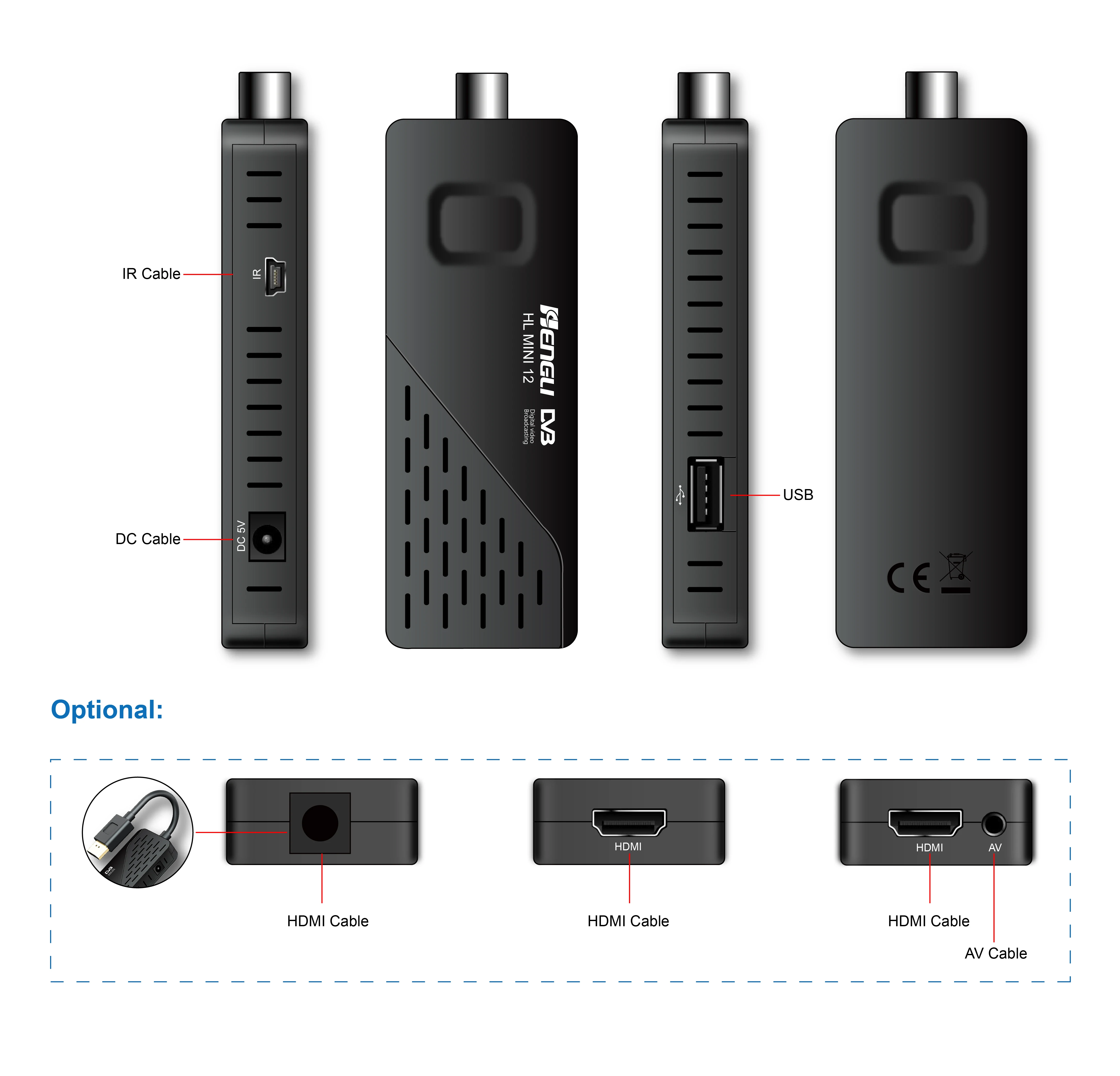 mini dongle DVB-T2 Set top box H.265 converter bix tv decoder full hd mpeg DVB-T2 Stick STB Set top box factory Henglo