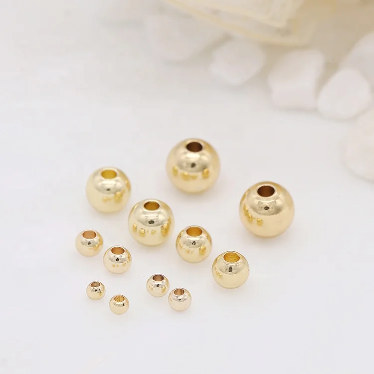  New Hot Selling 14K Gold Plated High Quality Round Jewelry Accessories 2mm 2.5mm 3mm 4mm 5mm 6mm Copper