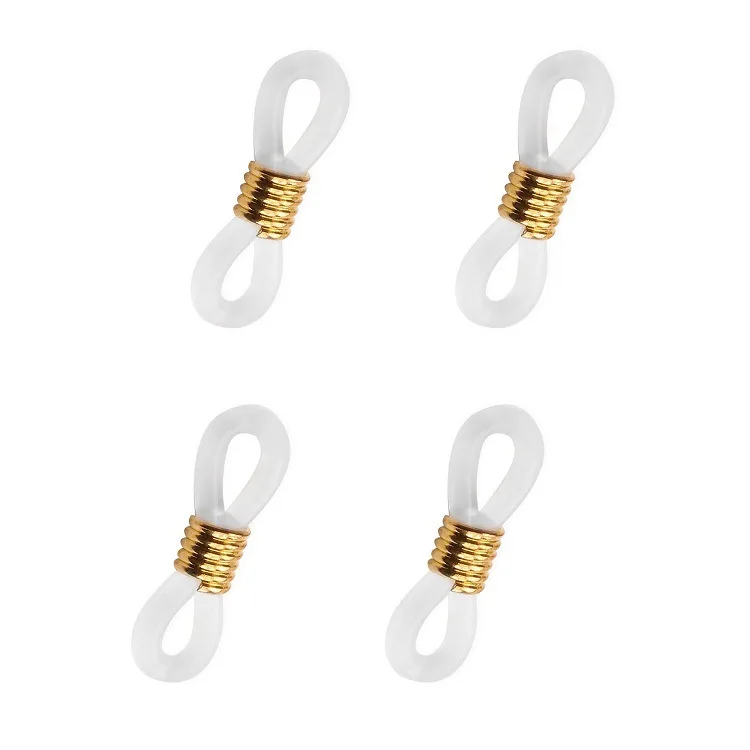 Anti-slip Rubber Retainer Connector Glass Eyeglass Chain Ends Holder Strap Spectacle Cord Loop Metal White Black Accessories DIY