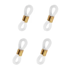 Anti-slip Rubber Retainer Connector Glass Eyeglass Chain Ends Holder Strap Spectacle Cord Loop Metal White Black Accessories DIY