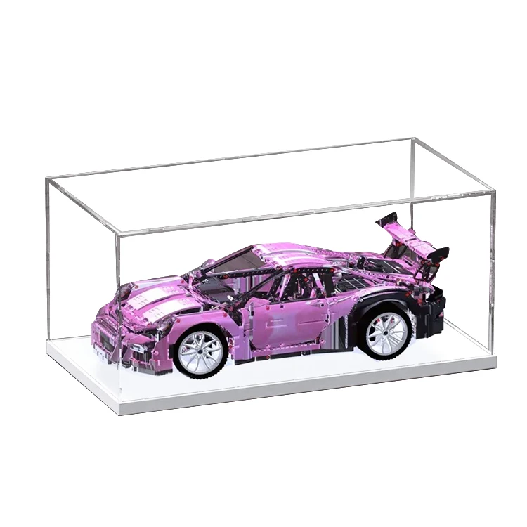 JERY Modern Car Model Clear Acrylic Dust Proof Storage Box Model Car Display Clear Dustproof Rectangle Display Desktop Animation