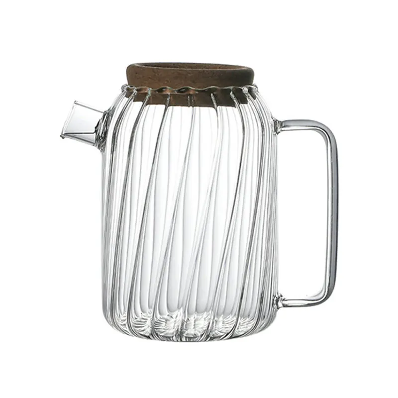 Кувшин для воды с деревянной крышкой домашний стеклянный кувшин