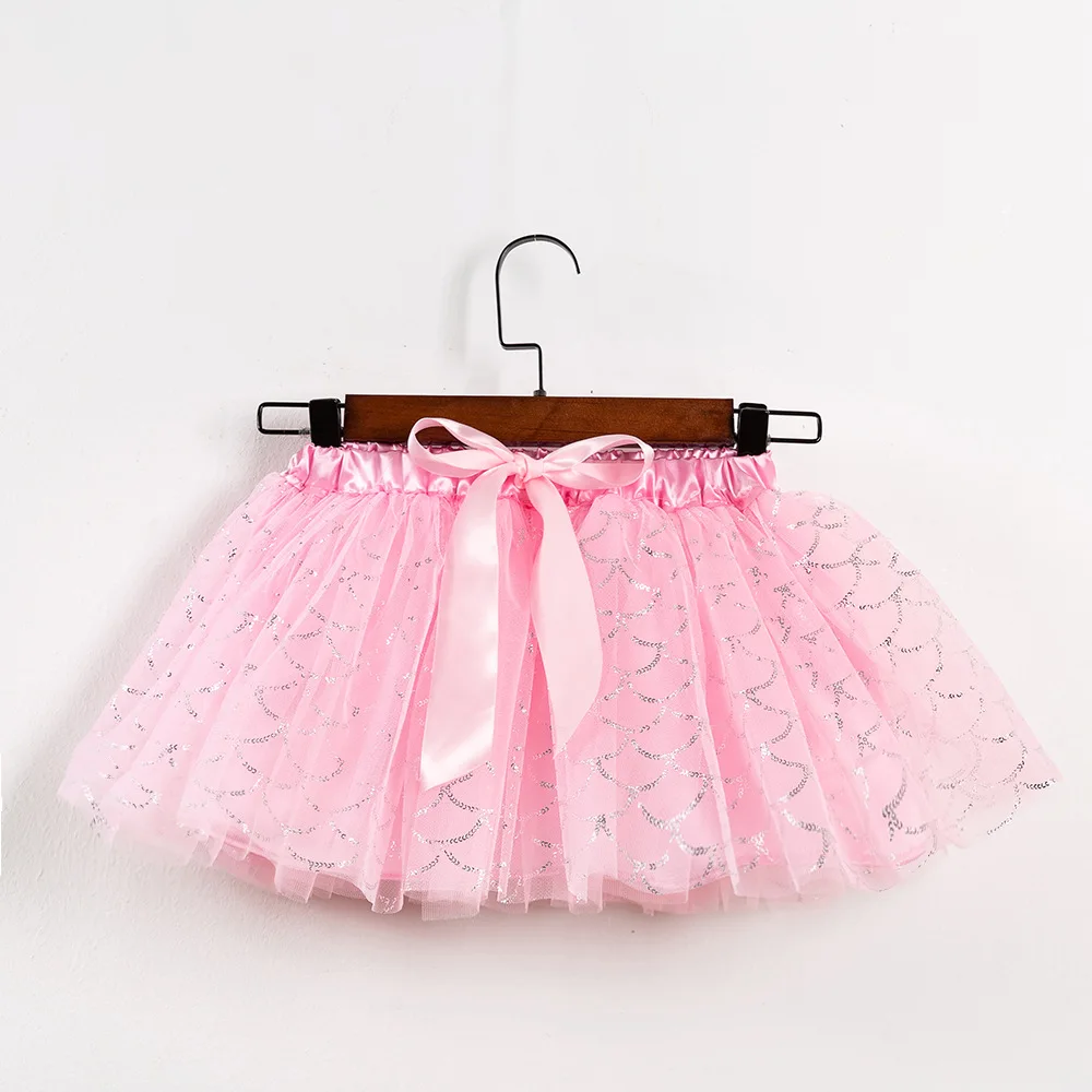 
coldker 2M-8Yrs Colorful Mini Pettiskirt Girls Party Dance Rainbow Tulle Skirts Children Clothing 