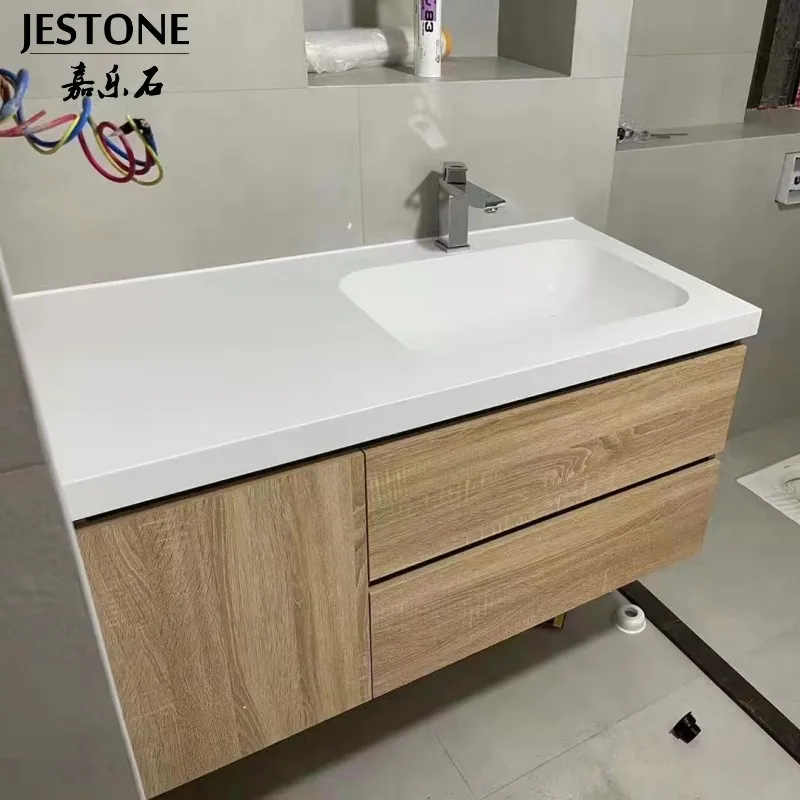 Modern Custom Made Bathroom Corians Solid Surface Kitchen Integrated Vanity Sinks
