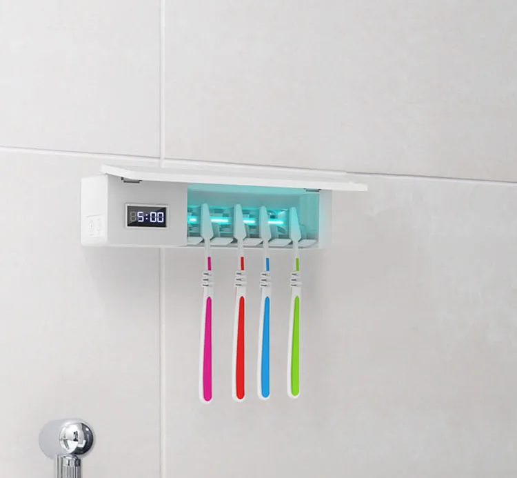 Ультразвуковая зубная щетка с УФ-дезинфицирующим средством, одинарный держатель, питание от батареек, usb зарядное устройство, стерилизатор для путешествий