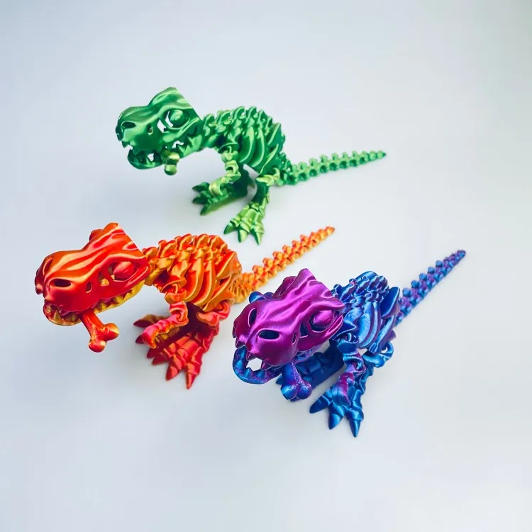 3D Printed Rapid Prototyping Fidget Toy Articulated Tyrannosaurus Rex Skeleton Dinosaur Model 17/25cm Rotatable Gift