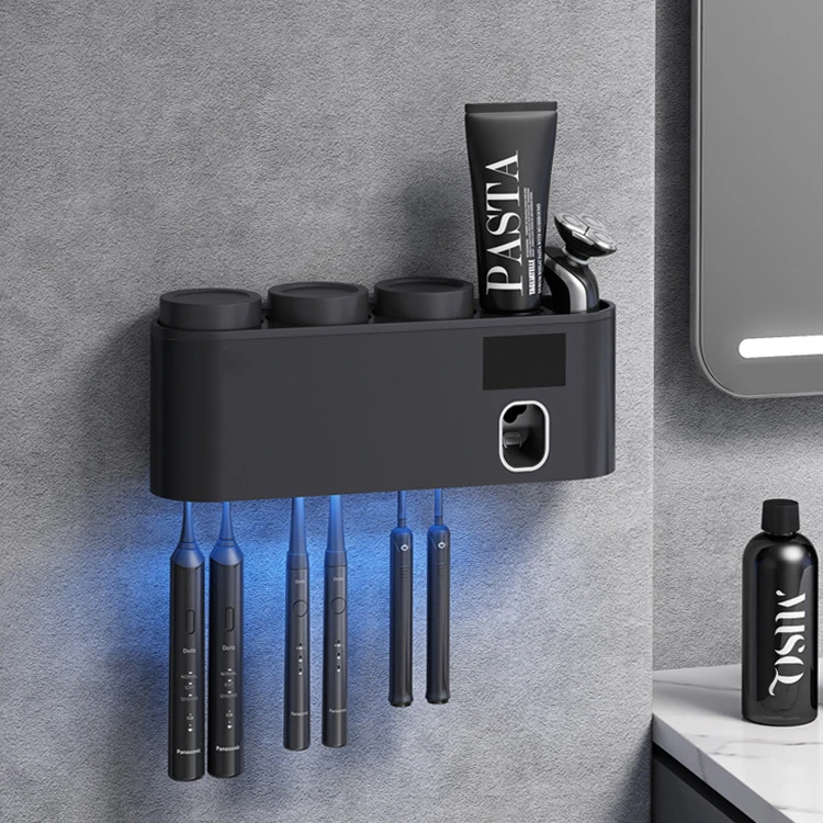 Wholesale High Quality Wall Mounted Toothbrush Holder And Paste Dispenser For Bathroom