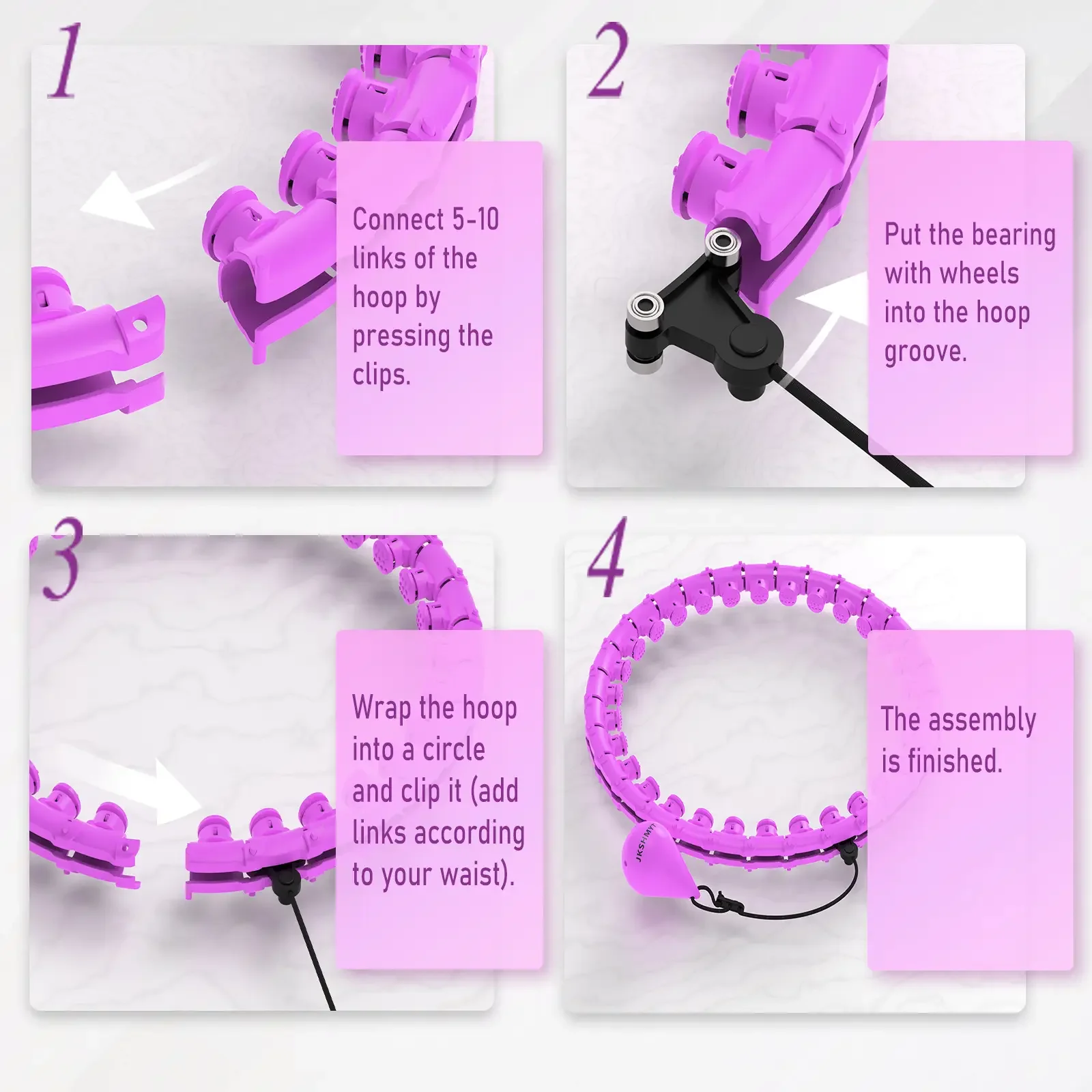 2 in 1 Adjustable and Detachable Hoola Fitness Hoop Weighted Circle Hoop for Adults Weight Loss Infinity Fitness Hoop