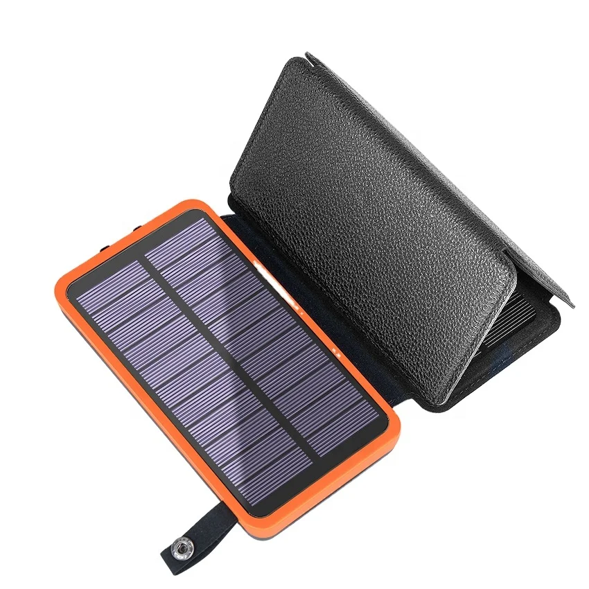 Складной солнечной банк питания 20000 мАч для iPhone Xiaomi Mi Power Bank портативный внешний аккумулятор водонепроницаемый повербанк с фонариком